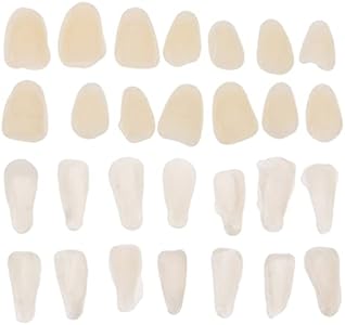 FOMIYES Temporary Crown, 200Pcs Temporary Cap, Dental Acrylic Resin Temporary Crown Veneers Material Temporary Repair Kit Replacements for Missing Broken Fake Teeth Beige Fomiyes