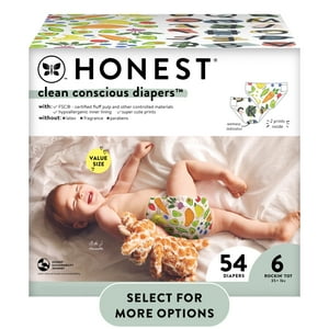 The Honest Company, Clean Conscious Disposable Baby Diapers, Size 6, 54 Count (Select for More Options) The Honest Company