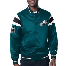 Men's Starter Midnight Green Philadelphia Eagles Satin Full-Snap Varsity Jacket Starter