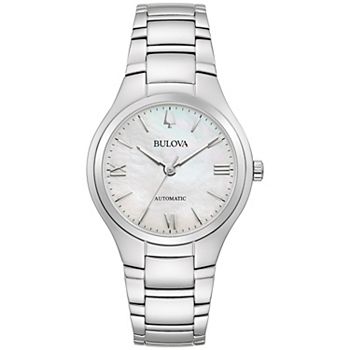 Bulova Women's Classic Automatic Stainless Steel Mother of Pearl Dial Bracelet Watch - 96L301 Bulova