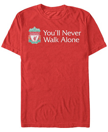 Мужская футболка с правым карманом Вы никогда не будете ходить в одиночку с коротким рукавом футболки Liverpool Football Club