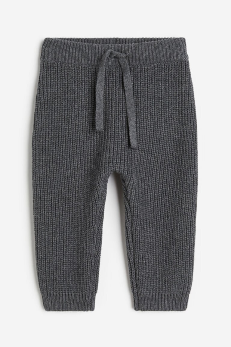 Хлопковые брюки вязки в рубчик H&M