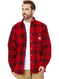 Мужская Повседневная рубашка Carhartt Relaxed Fit Flannel Sherpa-Lined Shirt Jacket Carhartt