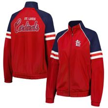 Women's G-III 4Her by Carl Banks Red St. Louis Cardinals First Place Raglan Full-Zip Track Jacket In The Style