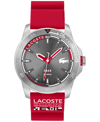 Men's Red Silicone Strap Watch 46mm Lacoste