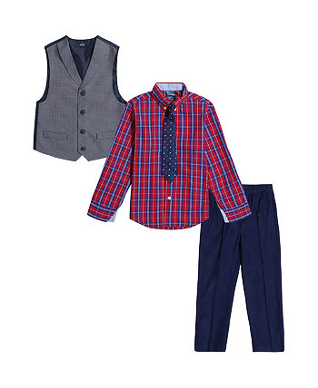 Вельветовый жилет, брюки, рубашка и галстук для маленьких мальчиков, комплект из 4 предметов Nautica