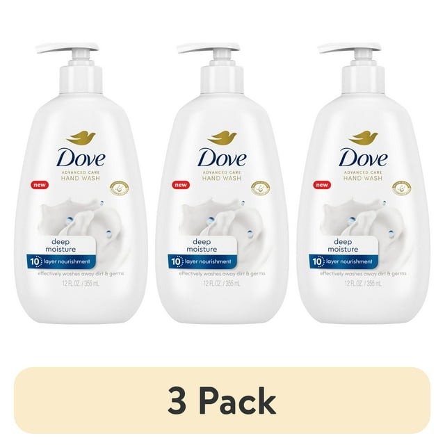 (3 pack) Dove Advanced Care Daily Use Deep Moisture Hand Soap, 12 fl oz Dove