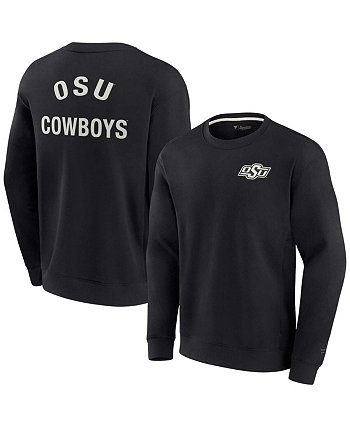 Мужской и женский черный супермягкий пуловер Oklahoma State Cowboys свитшот с круглым вырезом Fanatics Signature