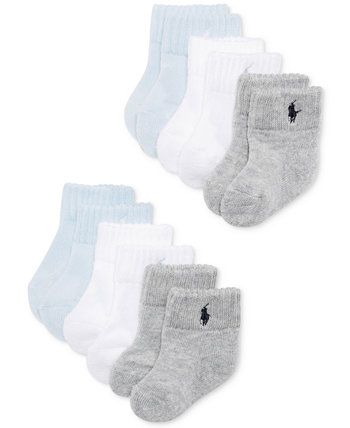 Низкие носки для мальчиков Ralph Lauren для мальчиков до четверти, 6 пар. Polo Ralph Lauren