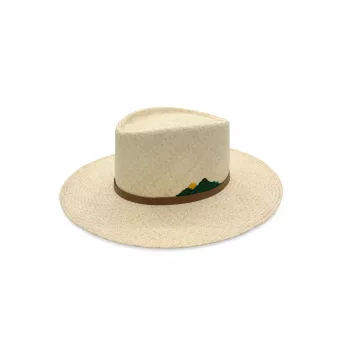 Соломенная шляпа с горной вышивкой FREYA