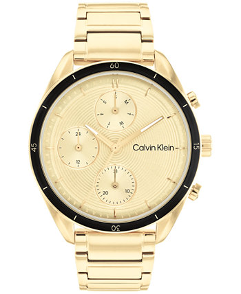 Женские золотые часы-браслет из нержавеющей стали 38 мм Calvin Klein