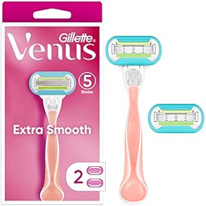 Женская бритва Venus Extra Smooth с ручкой в розовом цвете + 2 сменных лезвия Gillette Venus