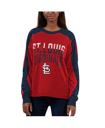 Women's Red, Navy St. Louis Cardinals Smash Raglan Long Sleeve T-shirt G-III
