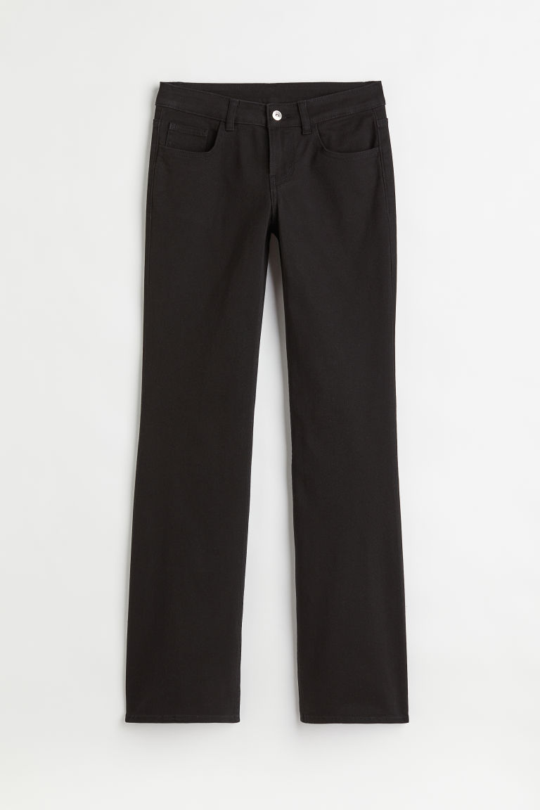 Расклешенные брюки из твила с заниженной талией H&M