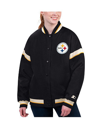 Черная женская университетская куртка с застежкой на пуговицы Pittsburgh Steelers Tournament Starter