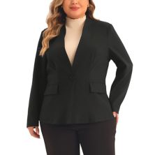Plus Size Blazers For Women Button 2023 Long Sleeve Office Work Business Suit Blazer Jacket Agnes Orinda