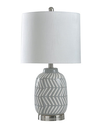 Настольная лампа из керамики и металла с круглым плафоном в твердом переплете StyleCraft Home Collection