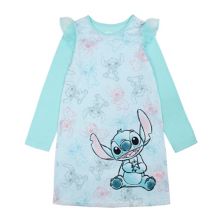 Ночная рубашка с развевающимися плечами и длинными рукавами для девочек 4–10 лет Disney's Lilo & Stitch Licensed Character