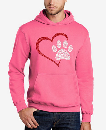 Paw Heart - Men's Word Art Hooded Sweatshirt LA Pop Art