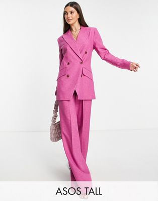 Розовый облегающий костюм с перекрестными ремешками на плечах ASOS DESIGN Tall ASOS Tall