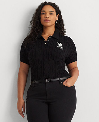 Женская футболка-поло в крупную вязку Plus Size LAUREN Ralph Lauren LAUREN Ralph Lauren