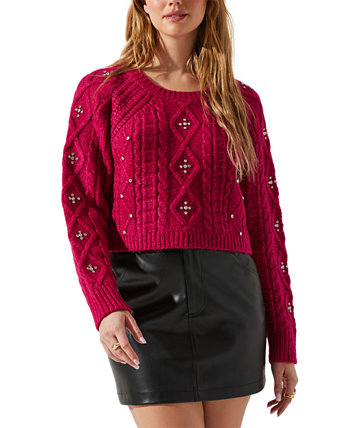 Женский свитер вязаной вязки с украшением Madison ASTR