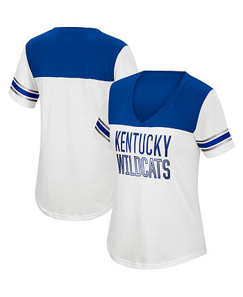Женская белая футболка Royal Kentucky Wildcats Good Sport с v-образным вырезом Top of the World