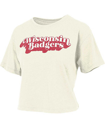 Женская футболка White Wisconsin Badgers в винтажном стиле Easy Pressbox