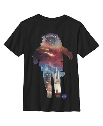 Boy's Astronaut Space Nebula Launch Silhouette  Child T-Shirt NASA