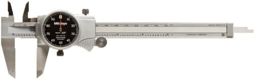 Mitutoyo 505-675-51 Dial Calipers, Inch, Blue Face, for Inside, Outside, Depth and Step Measurements, Stainless Steel, 0"-6" Range, +/-0.001" Accuracy, 0.001" Resolution, 40mm Jaw Depth Mitutoyo