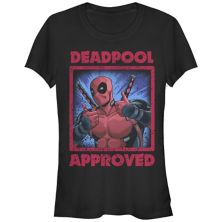 Juniors' Deadpool Approved Poster Graphic Tee Marvel
