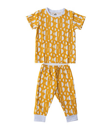 Пижамы с короткими рукавами и принтом для мальчиков и девочек, комплект из 2 предметов Earth Baby Outfitters