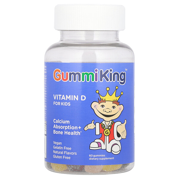 Витамин D для детей, 60 жевательных конфет GummiKing