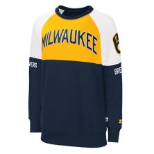 Женский стартовый свитер темно-синего/золотого цвета с капюшоном Milwaukee Brewers Baseline пуловер с регланами Starter