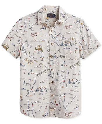 Men's Shoreline Print Short Sleeve Button-Front Shirt Pendleton
