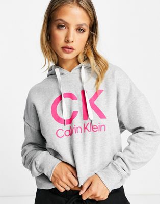 Серая худи с приспущенными плечами и логотипом Calvin Klein Performance Calvin Klein