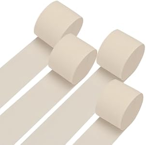 GCB Crepe Paper Streamers 4 Rolls 328ft, Pack of Brown Streamers for Birthday Wedding Decorations Anniversary Halloween Xmas Bachelorette Baby Shower Decors (1.8Inch x 82Ft/Roll) GCB