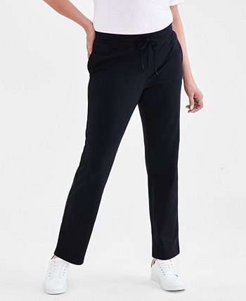 Женские повседневные штаны с серединной талией и регулируемым поясом на шнурке Style & Co, созданные для Macy's. Style & Co