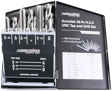 Accusize Industrial Tools Metric 18 Pc H.S.S. Tap and Drill Set, 0001-0052 Accusize Industrial Tools