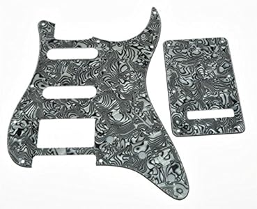 KAISH 11 Hole ST/Strat Style HSS Pickguard with ST Back Plate Tremolo Trem Cover for USA/Mexico Stratocaster/Strat Abalone Pearl KAISH