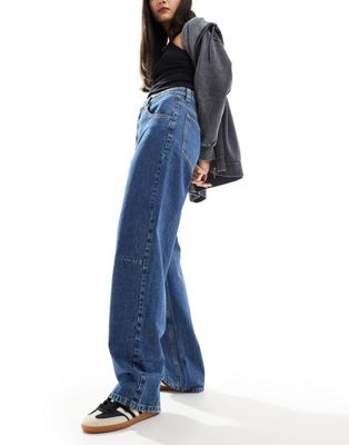 ASOS Weekend Collective baggy fit jeans in mid blue wash ASOS Weekend Collective
