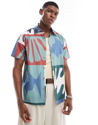 Parlez Windfall short sleeve printed shirt in multi Parlez