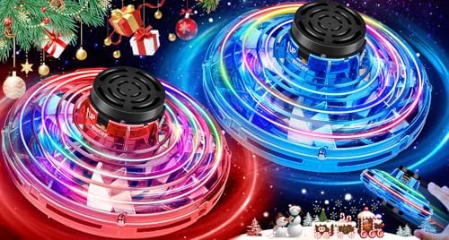 Flying Spinner Mini Drone,Hand Controlled Drone Flying Toy New Fly UFO Magic Flying Fidget Spinner with Lights,Christmas Birthday Party Gifts for Girls Boys(Blue) Vantexi