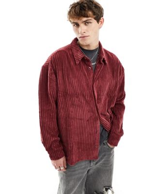 Бордовая вельветовая рубашка с длинными рукавами Reclaimed Vintage Reclaimed Vintage