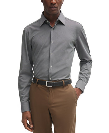 Мужская структурированная рубашка узкого кроя из эластичного материала BOSS