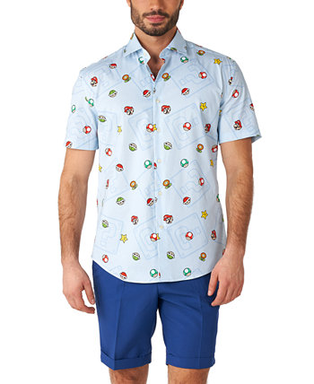 Мужская рубашка с коротким рукавом с рисунком Super Mario Icons OppoSuits