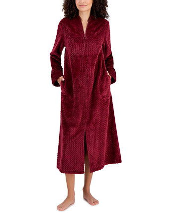 Женский плюшевый халат с зигзагообразной молнией, созданный для Macy's Charter Club