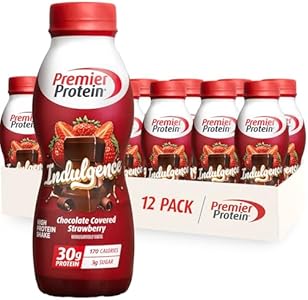 Протеиновый коктейль Premier Protein Indulgence, 30 г белка, 3 г сахара, вкус клубники в шоколаде, 340 мл, упаковка из 12 шт. Premier Protein