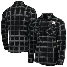 Мужская фланелевая куртка-рубашка на пуговицах Antigua Black Pittsburgh Steelers Industry Antigua