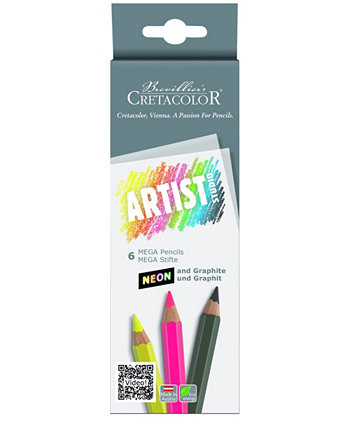 Набор из 6 карандашей Artist Studio Mega Neon Pencil Cretacolor